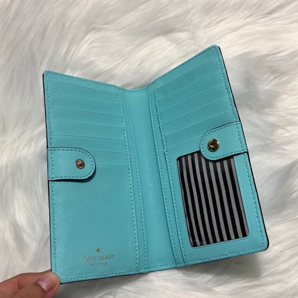 NWT♠️ Kate Spade Atoll Blue Cameron Stacy Wallet - Picture 4 of 7